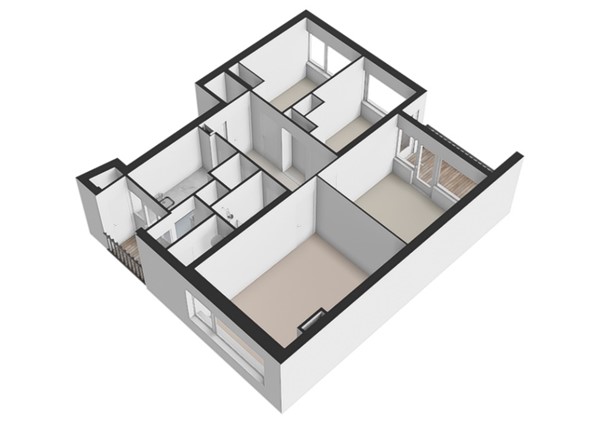 Plattegrond - Paulus Buijsstraat 27, 2613 HL Delft - Paulus Buijsstraat 27_1e verdieping_3D.jpg